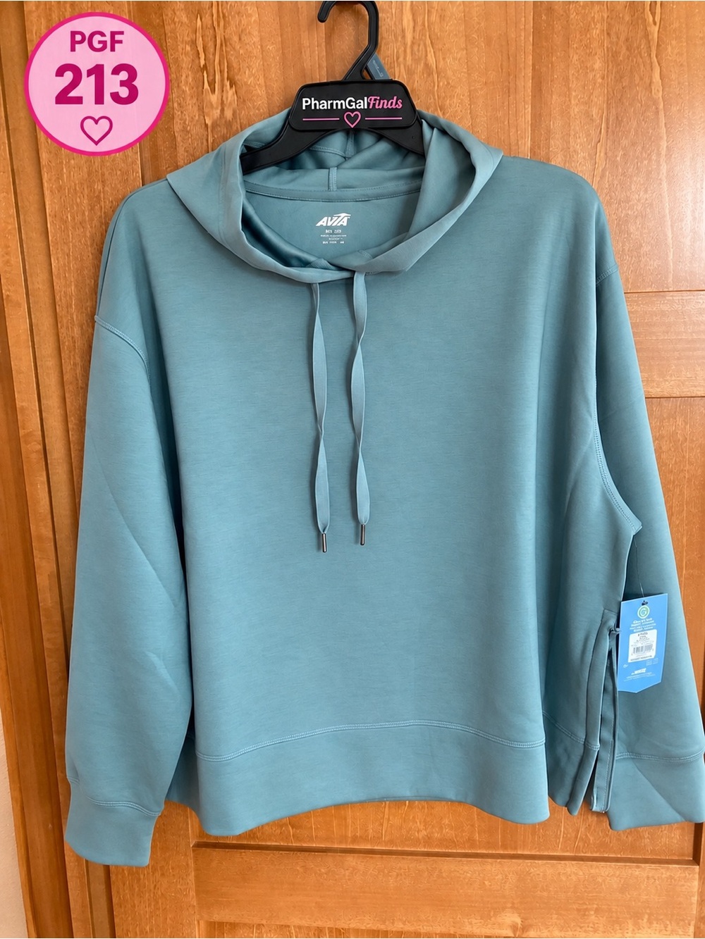 Avia Active Knit Hoodie XXXL 22 Black Lapis Blue Teal Side Zip New With Tags